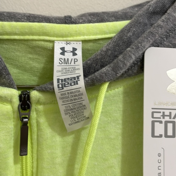Under Armour gray and lime green hoodie ( sz s) - Picture 2 of 8